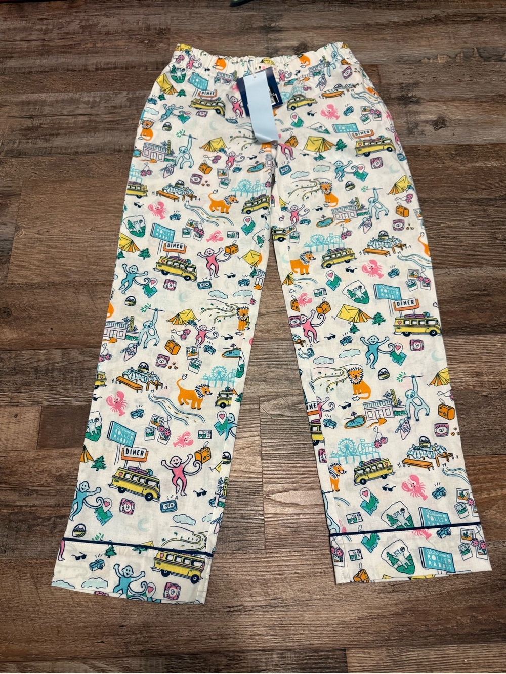 Roller Rabbit Road Trip Kids Pajama Pants NWT Size 10/12